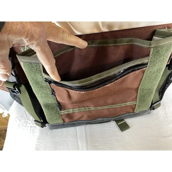 Forest‎ City Portage Messenger Bag Handmade Quality Durable Green & Brown - Picture 8 of 16